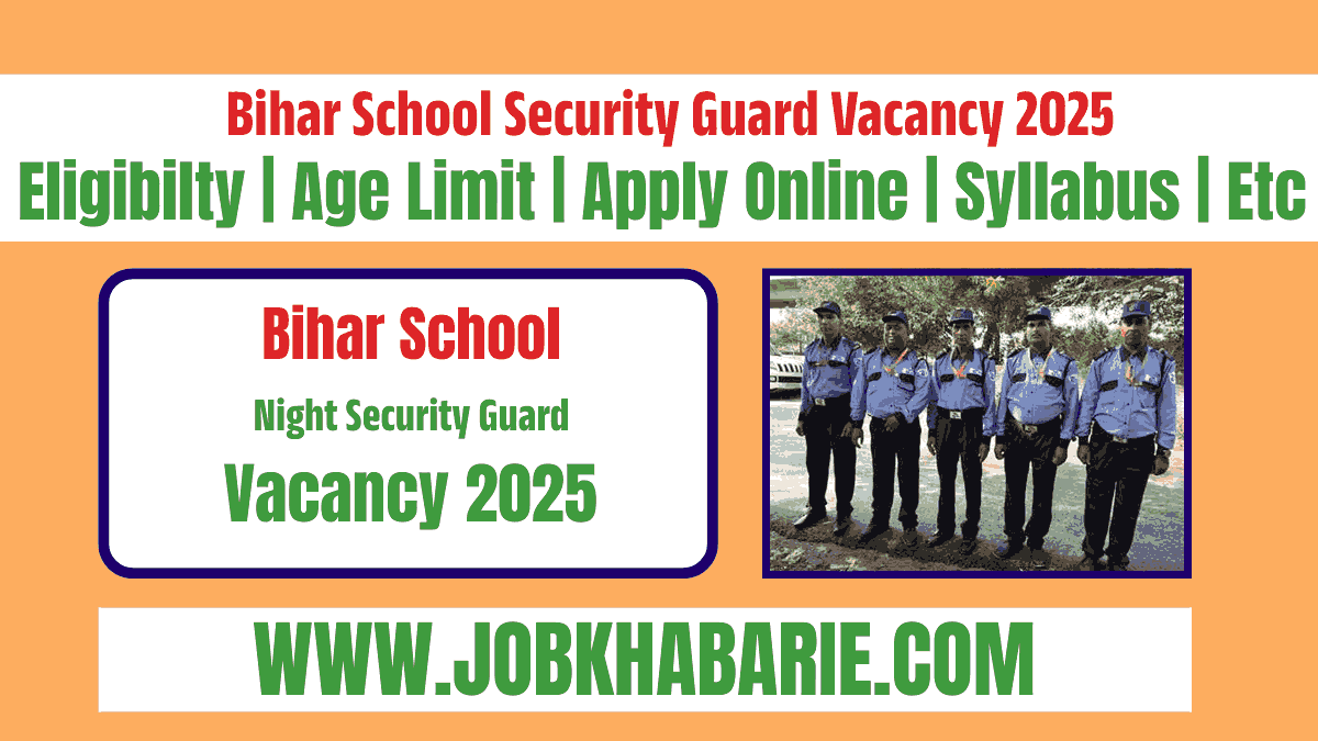 Bihar School Security Guard Vacancy 2025: Bihar Security Night Guard for Recruitment on 28140 Posts Notification Out