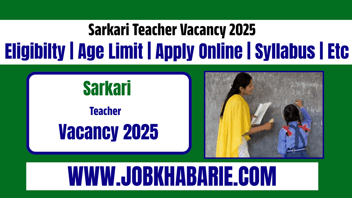 Sarkari Teacher Vacancy 2025: Notification issued for 9000 posts of government teacher jobs, See application process